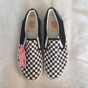 Vans Slip On Off-White and Black Checker Board
